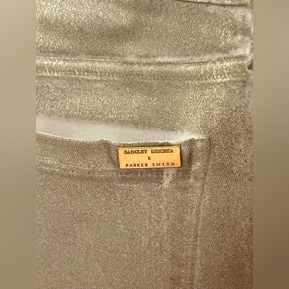 NWT Badgley Mischka X Parker Smith - Gold Mid-Rise Skinny LIMITED EDITION - Picture 8 of 14